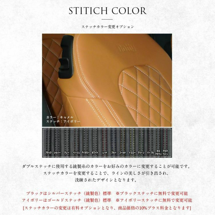アクセラハイブリッドシートカバー Dotty DIA-LUX ステッチカラー