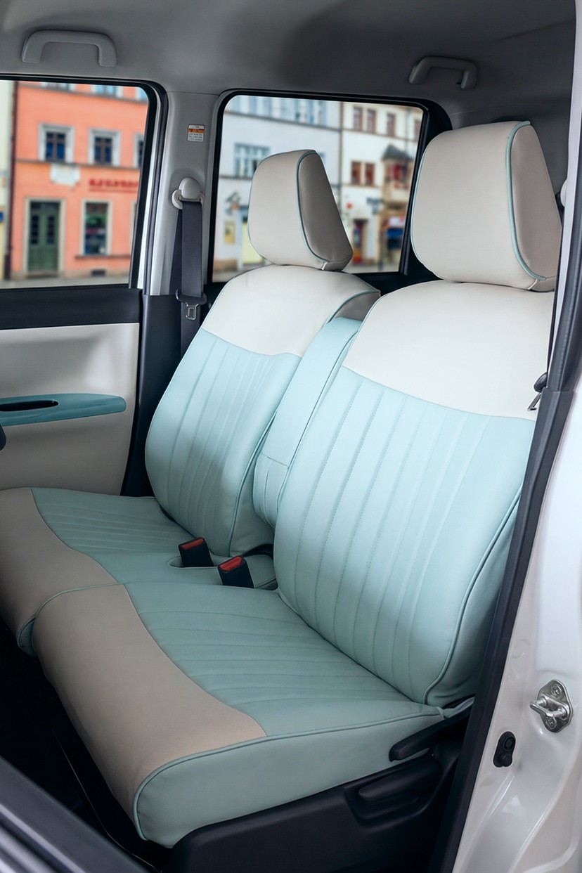 ヴェゼル ハイブリッド シートカバー Sandii マカロン アクアマリン×スノーホワイト