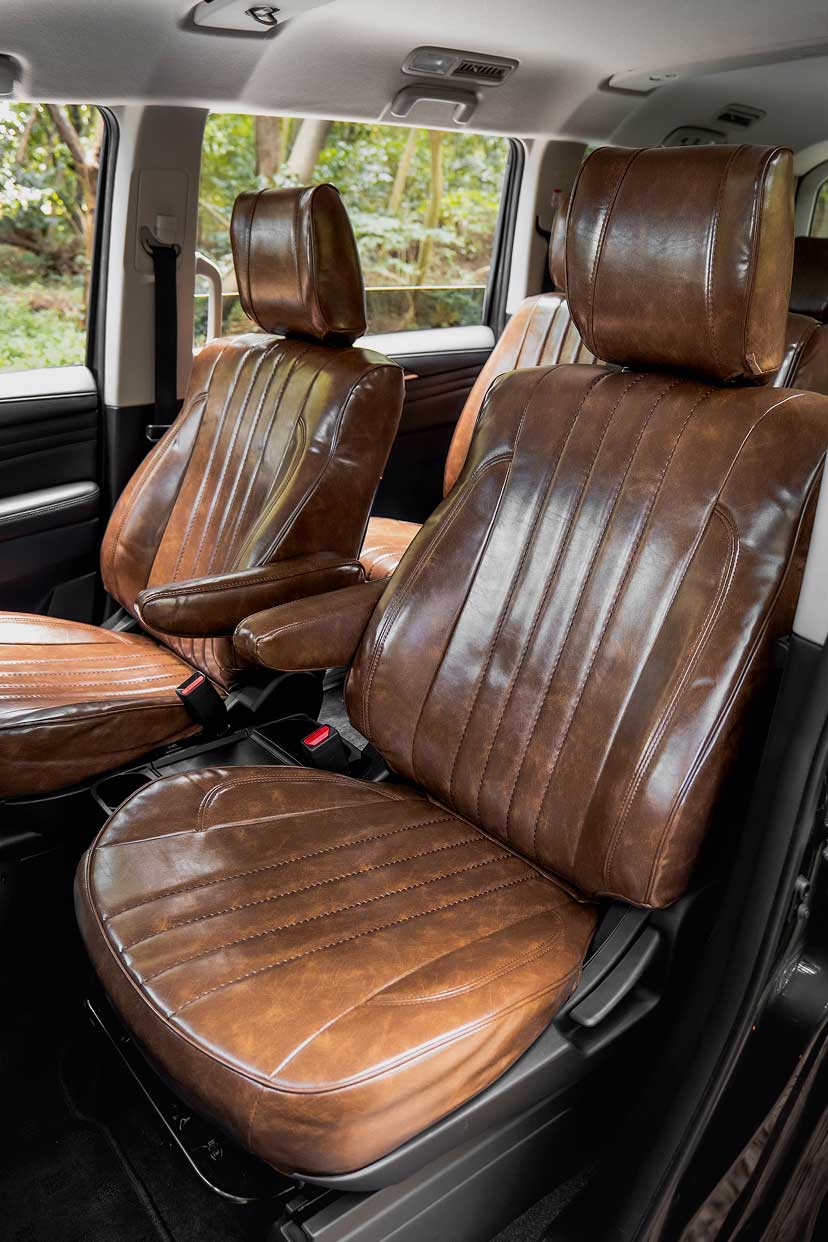 MINI コンバーチブル シートカバー Sandii オールドカヌレ ダークブラウン