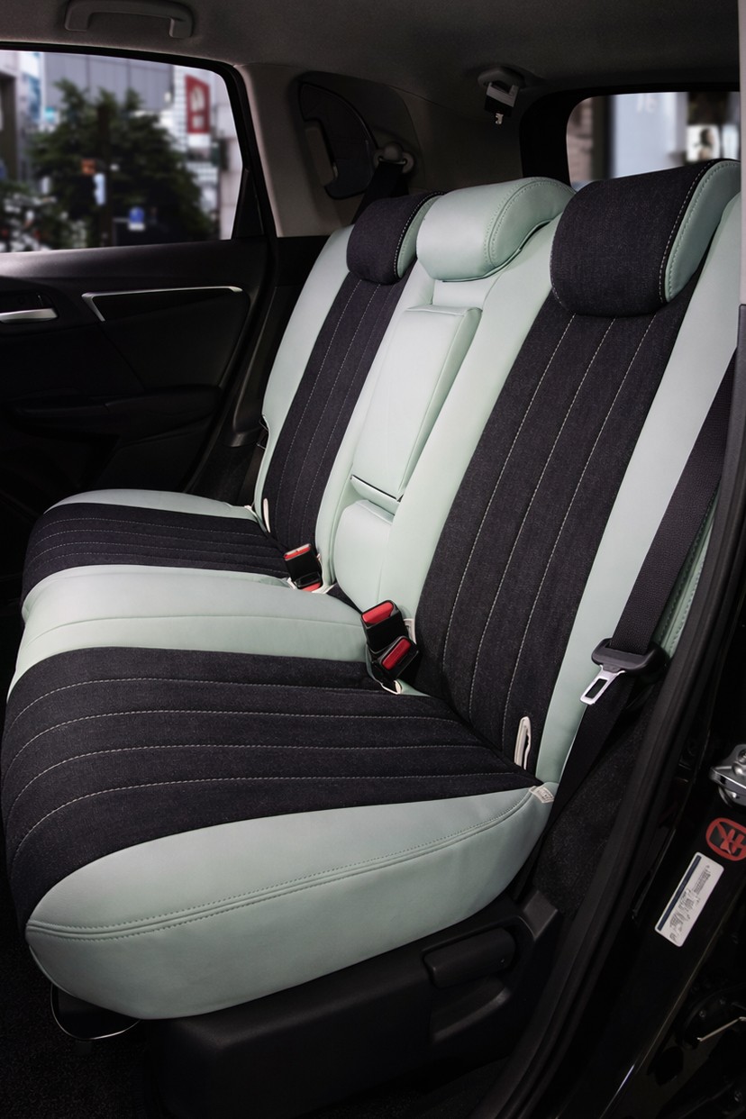 SAI シートカバー Sandii デニムサンド ブラック×アクアマリン 2