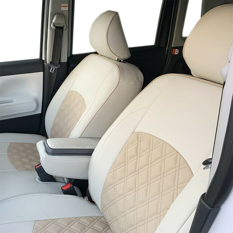 フィット シャトル シートカバー Sandii ドルチェ スノーホワイト×ナチュラルブラウン