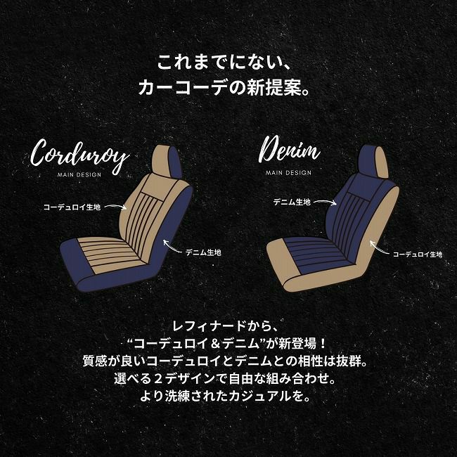 シートカバー Refinad レフィナード コーデュロイ 特徴1