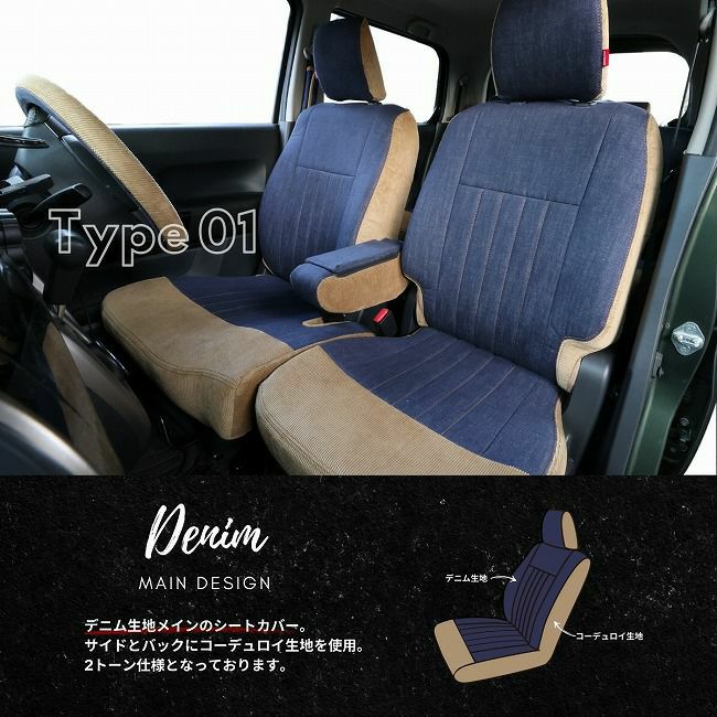シートカバー Refinad レフィナード コーデュロイ デニムメイン 特徴